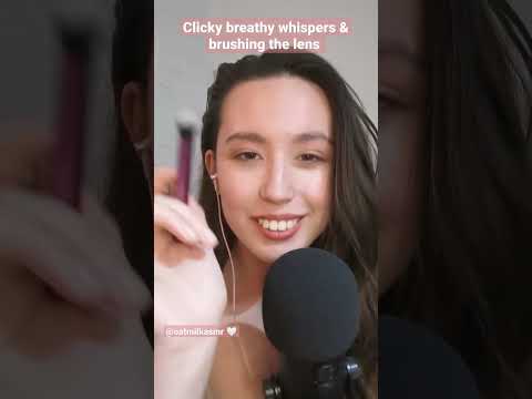 ASMR clicky whispers + brushing the lens 🤍