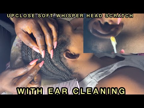 ASMR✨SOFT TONE WHISPERING, GUM CRACKING, BETWEEN CORNROW, EAR NITPICKING AND CLEANING..
