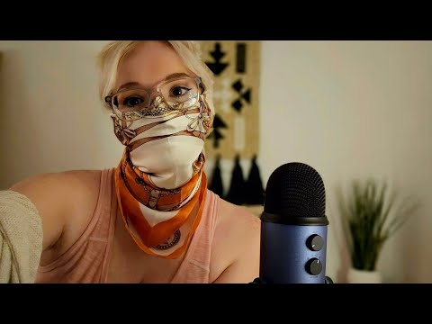 ASMR Up close whispering Ramble | scarf face mask