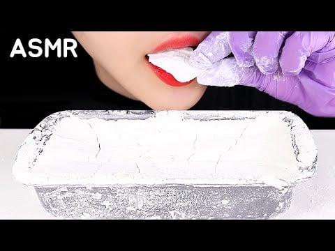 ASMR CORNSTARCH CHUNKS ASMR CORNSTARCH EATING SOUND ASMR FROZEN MARSHMALLOWS