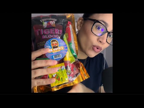 Asmr eating CHAMOY PICKLE