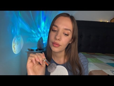ASMR 15 Minute of Mic and Face Brushing, Inaudible Whispering, Mirroring, Tracing😴✨