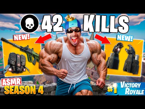 ASMR Fortnite 42 KILLS Fast Mouth Sounds Solo VS Squad - ASMR en español