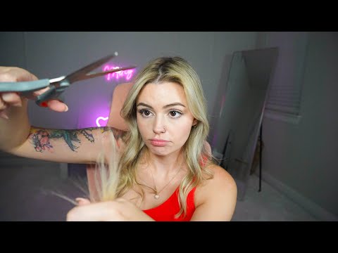 ASMR personal attention hair cut, color, and style *RELAXING*