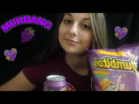 ASMR | MUKBANG COMENDO SALGADINHO CROCANTE 💜👾 (satisfatório)