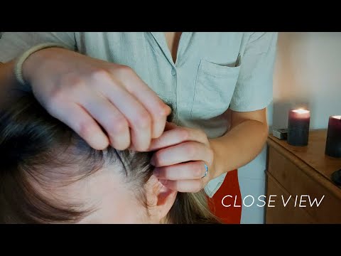 ASMR Soothing Scalp Check with Parting and Scratching, Tangle teezer and Gloves - No Talking