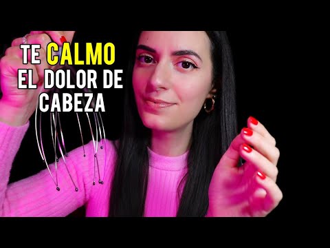 ASMR español PARA ALIVIAR EL DOLOR DE CABEZA (luz baja, atencion personal)