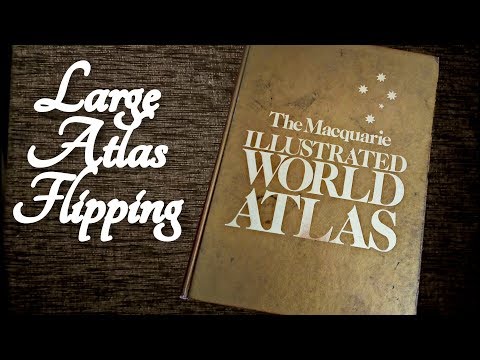 ASMR Macquarie Illustrated World Atlas Flipping