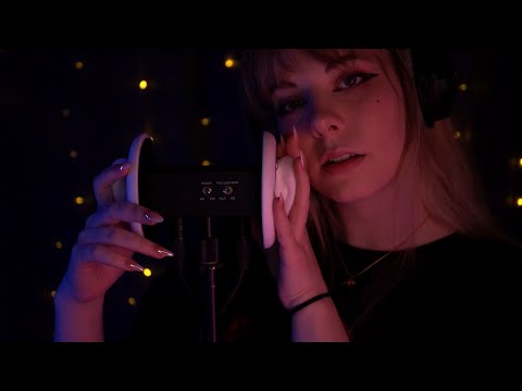 ASMR | slow dry Ear Massage - rain sounds, no talking, sensitive