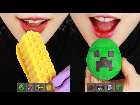 MINECRAFT FOOD ASMR 💚 CHOCOLATE COVERED STRAWBERRY, MINECRAFT ITEMS IN REAL LIFE