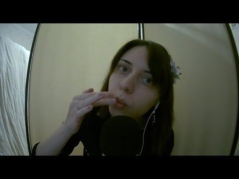 ASMR| Mic brushing, kisses & mouth sounds|  Кисточка, поцелуи & звуки рта