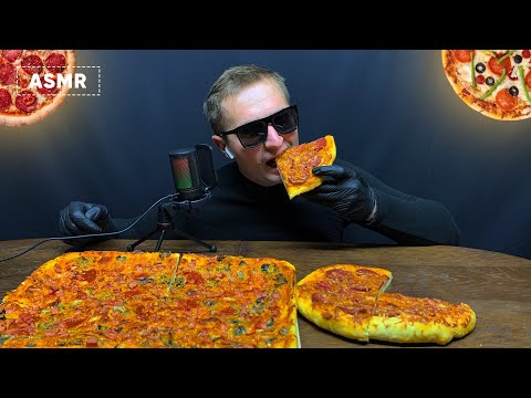 ASMR EXTRA CHEESY PEPPERONI PIZZA MUKBANG (No Talking) EATING SOUNDS | Andrew ASMR