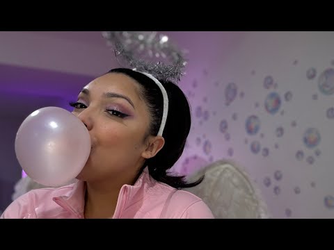 BUBBLE GUM ASMR | blowing popping bubble gum chewing sounds VALENTINES DAY #valentinesday #bubblegum