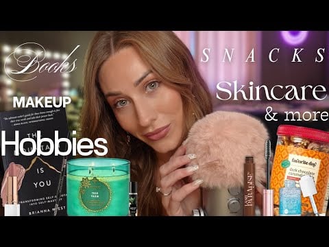 ASMR | Product Empties & Current Favorites 🏞✨️ (tapping, gum-chewing, fluffy mic brushing)