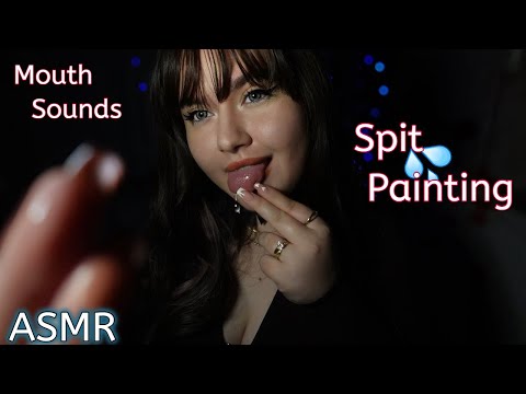 Pure Mouth Sounds ASMR (🎨Spit Painting😛, Hand Movements w/ Long Nails, Tapping, Personal Attention )