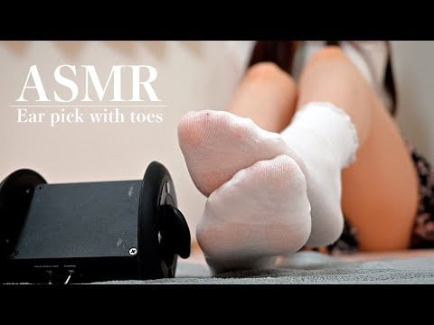 【ASMR/黒3dio】白ソックスに潤滑ゼリーをつけて...❤︎優しい耳かき＆スクラッチ😴💤【睡眠導入/Footsole/Scratching/No Talking/sleep/Relaxation】