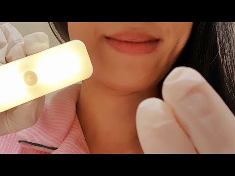 ASMR Cranial Nerve Exam With Latex Gloves 🧠 eye ears hearing focus test, follow my instructions