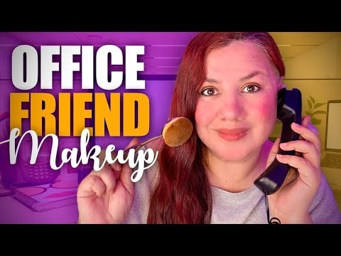 ASMR Office Friend MAKEUP Roleplay | Soft Spoken & Keyboard sounds