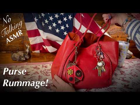 Purse Rummage Patriotic! Switching to New Red Bag! (No Talking Version)