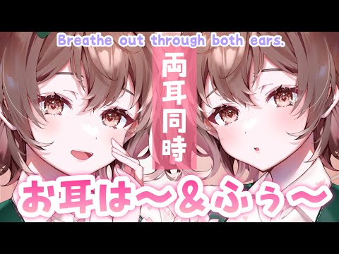 【ASMR】あったか吐息で両耳ぽかぽかにしてあげる💗[Breathe through both ears to warm the ears.]