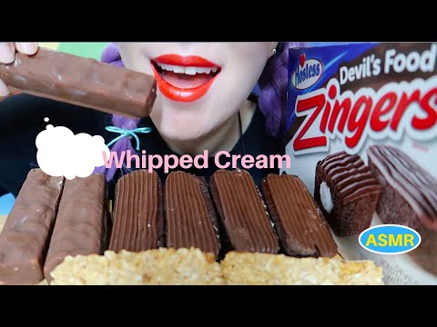 ASMR TWIX ICEC REAM, ZINGERS+WHIPPED CREAM|트윅스아이스크림, 호스티스 징거스+휘핑크림 |CURIE.ASMR