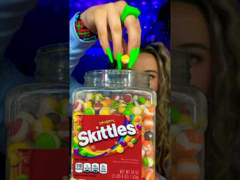 Freeze Dried Skittles ASMR #freezedriedskittles #freezedriedcandy #asmrfood #asmreating #eatingasmr