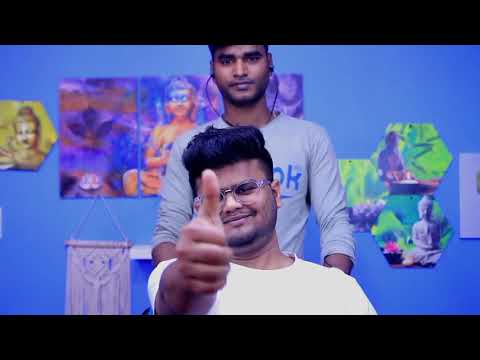 ASMR head massage and body massage with comb and deep tissue roller massage | with neck crack