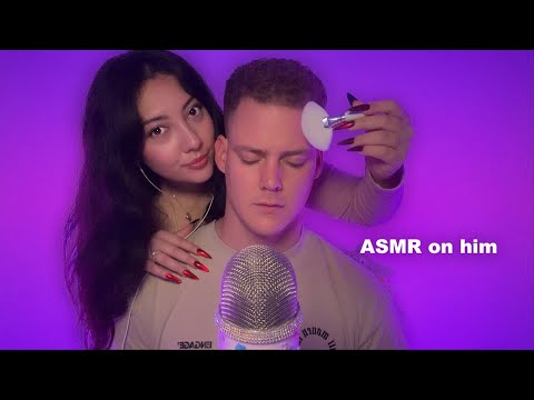 ASMR on my fiancé ❤️ | hair play, personal attention