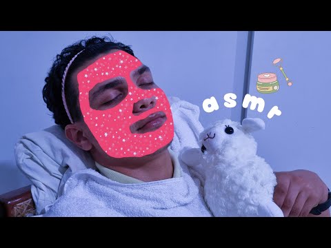 ASMR APLICADO | LIMPEZA DE PELE NO MEU NAMORADO 💜✨