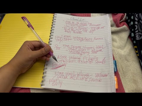 ASMR Writing Sounds , Gel Pen, No Talking, Paper Sounds, Writing my ASMR ideas 💡