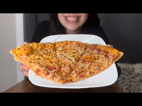 DOMINO’S CHEESE PIZZA ASMR * OPEN MOUTH CHEWING* *NO TALKING*