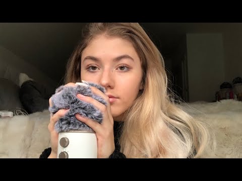 ASMR- Fluffy Mic Brushing+ Whisper Ramble [ASMR Deutsch/German]