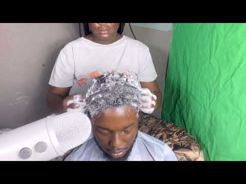 ASMR satisfying shampoo head massage and wash