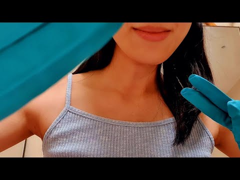 ASMR Cranial Nerve Exam With Latex Gloves 😌✨️ eye ear test, mouth checkup, focus test, liquid sound