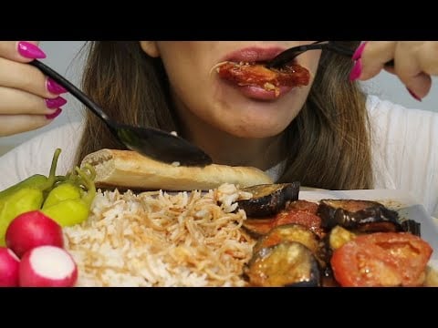 ASMR EGGPLANT & TOMATO GRATIN VERMICELLI RICE RADISH PEPERONI no talking CREMA ASMR #asmr #mukbang