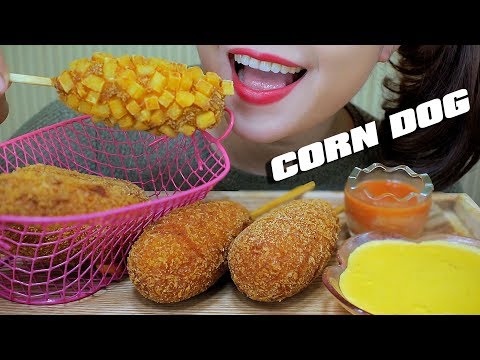 ASMR Mukbang Korean Corn Dog, crunchy eating sounds, +食べる,咀嚼音,먹방 이팅 | LINH-ASMR