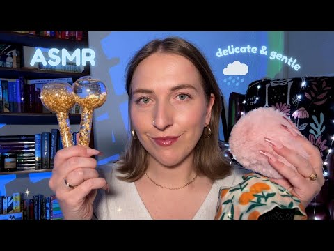 ASMR the Sleepiest Trigger Assortment ~ Delicate & Gentle ~ with Soft Thunderstorm (no talking)