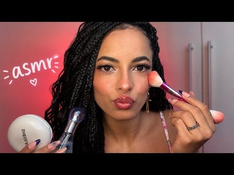 ASMR me maquiando para as gravações 💗 Maquia e Conversa (caseirinho)