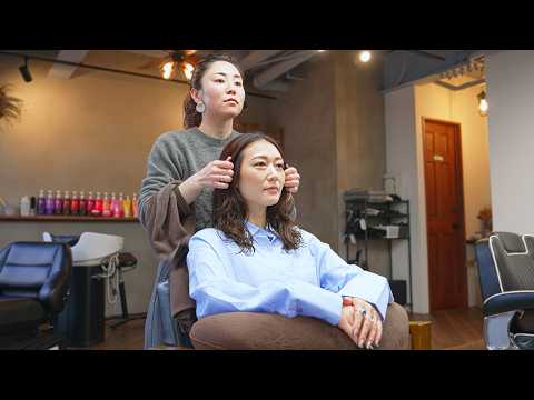 💇‍♀️(ASMR) Japanese Lady Gets Stylish Haircut & Foamy Head Spa by Top Female Stylist