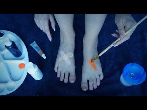 ASMR No Talking 🎃 Halloween 💀 Simple Feet Painting