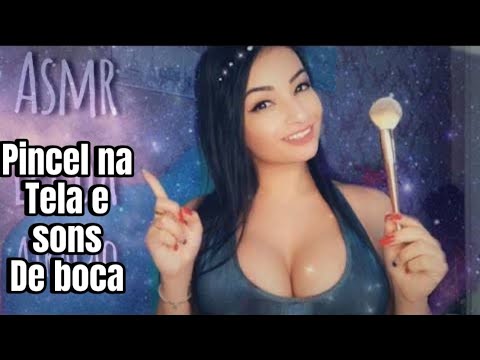 ASMR muitos SONS DE BOCA [com PINCEL na TELA] 👄💦