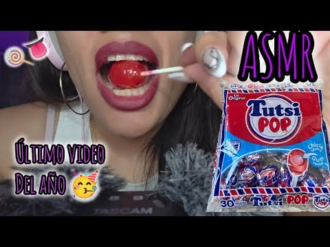 ASMR | PALETA TUTSI POP 🍒| RELAJATE Y DUERME *Adiós 2025*  #asmr #asmrsounds #lollipop  
