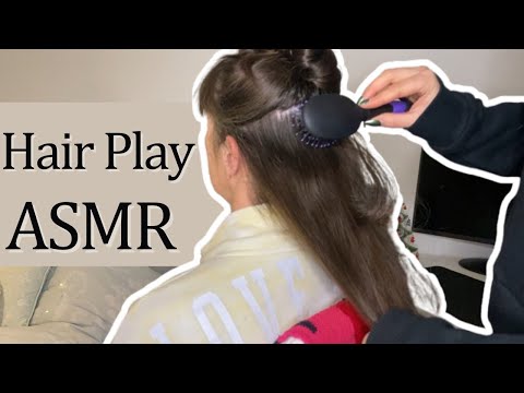 [ASMR] Real Person Hair Play | No Talking | Brushing, Hair Styling, Clips