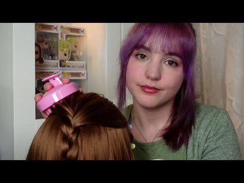 ASMR Head massage and hair brushing 💤