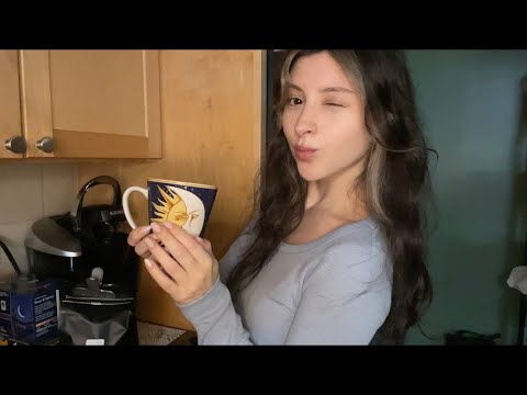 ASMR MAKING YOU COFFEE 3 ☕️☁️ lofi, whispers, coffee sounds ♡ honey almond milk latte ♡