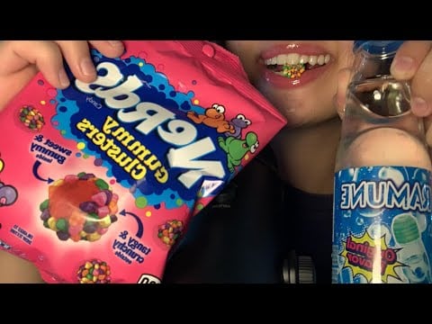 ASMR | Eating gummies | Drinking Soda | Mouth Hands | No Talking