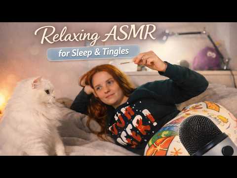 ASMR Lying on the Bed and Playing with Cats