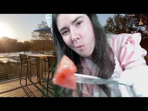 ASMR - Watermelon at the Maid Cafe