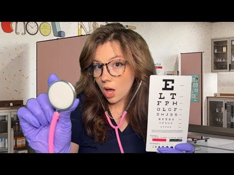 ASMR SCHOOL NURSE Cures Your Headache (you need glasses!) 💤🤓 Check-Up, Eye Exam