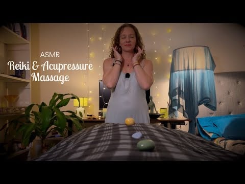 Soft ASMR Reiki & Acupressure Massage POV💆🏼‍♀️Crinkly Blanket, Salt Cleanse, Pointed Body Scan